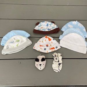 Newborn Hat and Mittens Lot